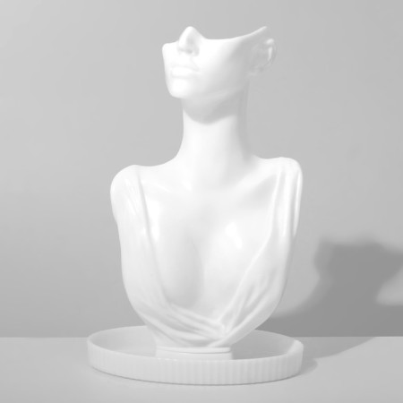 Bust for jewelry, 32 × 12.7 × 12.7 cm, white color-1