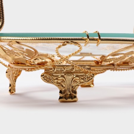 VAZA Oval Haigarden, 26 × 18 × 19 cm, removable handle, Golden metal color-4