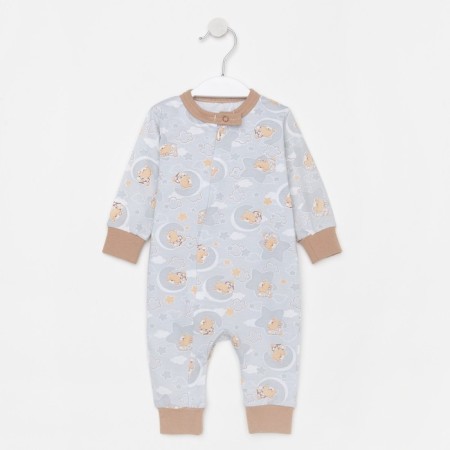 Combineson children, gray/bears, cuffs mix, height 74 cm