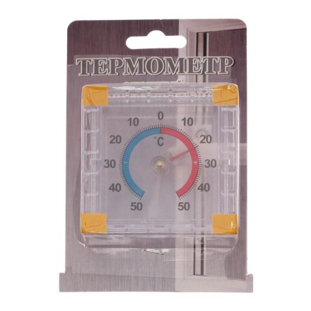 The thermometer is street, mechanical, square, 8 x 8 cm,-6