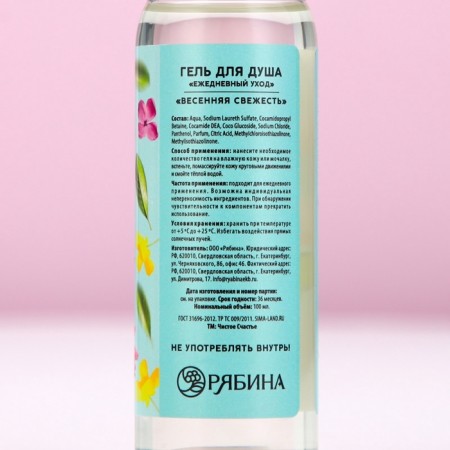 Shower gel “Shine with happiness!”, 100 ml, aroma of spring freshness, pure happiness-5