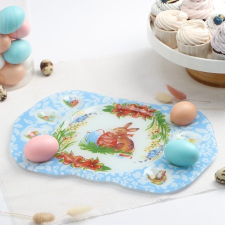 Glass stand for the eggs of the festive rabbit, 37 × 24.5 cm, 8 cells-2