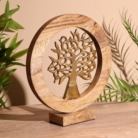 Interior souvenir in the wooden ring "tree" 30x8x33 cm