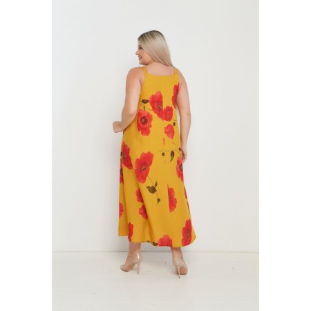 Female dress, size 52, orange color-2