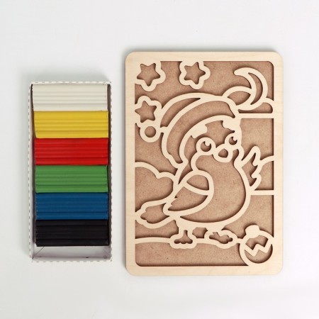 New Year's plasticine pictures "New Year! Bullfinch"-3