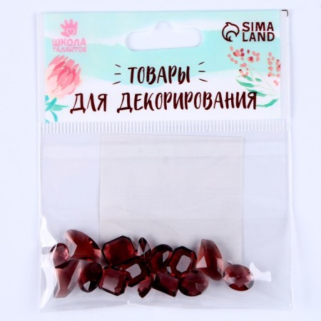 Decorative pebbles for creativity, set of 15 pcs., Caramel color, stones - from 6 to 14 mm-2