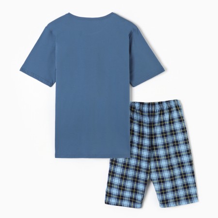 Male pajamas (T-shirt/shorts), gray-blue color, size 48-7