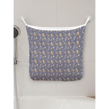 Organizer in a bath on suction cosmonauts, for storing toys and trifles, size 33x39 cm