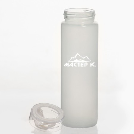 Water bottle, 400 ml, Master K, 19.4 x 6 cm, glass-1