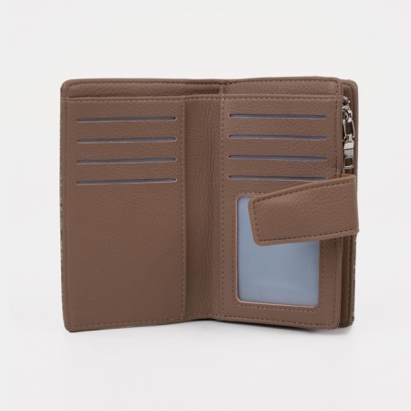 Women's wallet on a magnet, khaki color-2