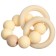 Silicone teether with a wooden ring, beige color, mum & baby