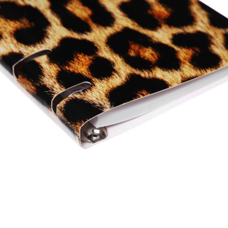 Notebook A5, 80 sheets, on 4 rings, a leopard notebook, cover coated cardboard, glossy lamination, rounded corners-2