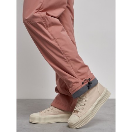Warmed female trousers, size 50, color light brown-11