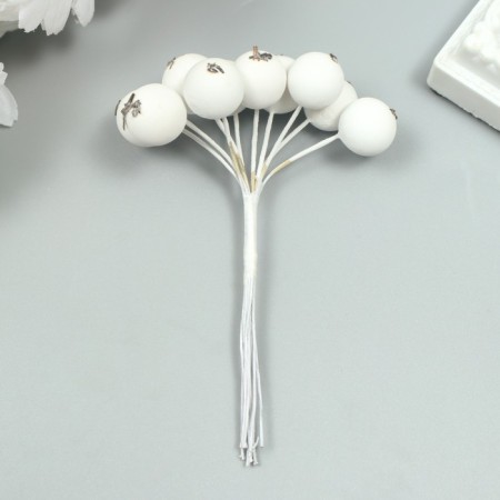 Decor for creativity "Berry Rowan" 1 bouquet = 10 white berries 10x1.5 cm-2
