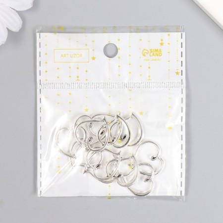 Decor for creativity Metal "Double Heart" silver 2.4x3.1 cm-4