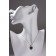 Set of 5 objects: 4 pairs fluffs, pendant “heart”, white-blue color in silver, 45 cm