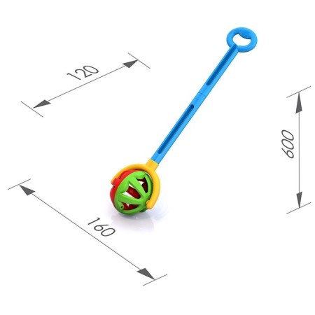 Qatalka with a “ball” handle, green-red color-1