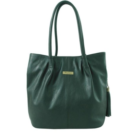 Bag Female claim. Kozh, lightning, green color