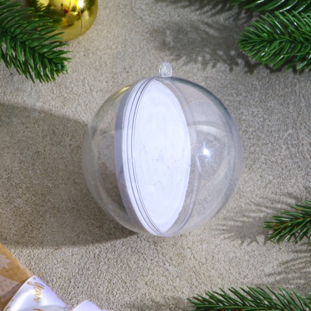 Christmas tree decoration for coloring "ball" Size: 8 cm; 2 pcs., Brush-3