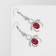 Emall Earrings "Spiders", black-red color in black silver