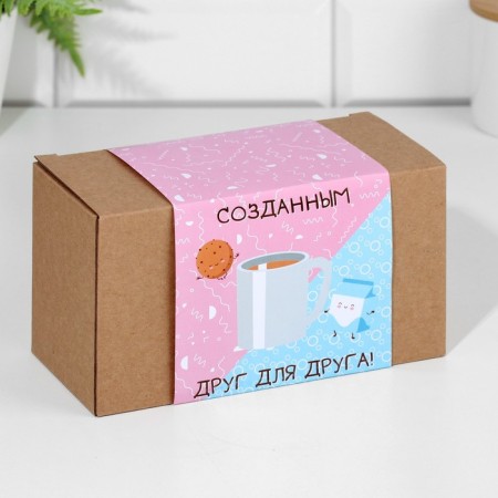 A set of mugs for two, sublimation "Cookies with milk", 2 circles, 320 ml-4