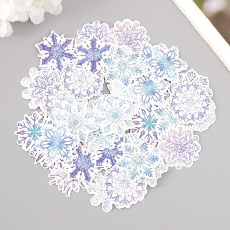 Stickers for creativity "Snowflakes" embossing silver set 48 pcs 9x7x0.8 cm-2
