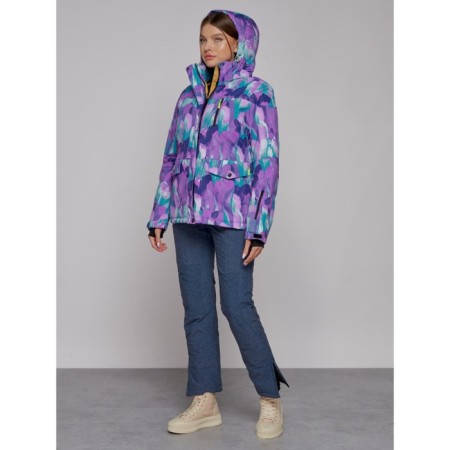 Ski jacket female winter, size 50, purple color-12