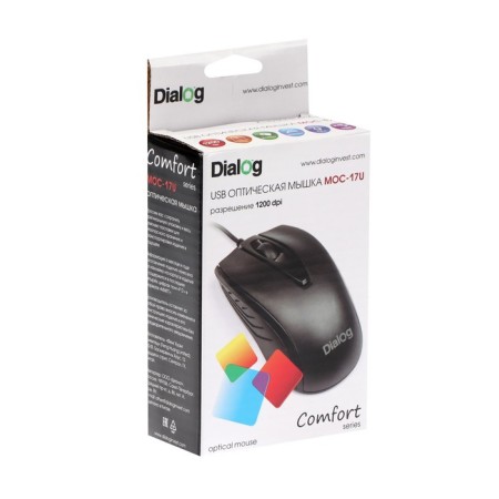 Dialog MOC-17U Comfort Optical mouse, wired, optical, 3 buttons, 1200 dpi, USB, black-5