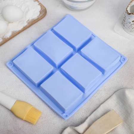 Baking shape of the share “Figures. Directly”, silicone, 22 × 20.5 × 2.5 cm, 6 cells (5.5 × 8 cm), Mix color-5