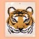 Thermal appliance is bilateral “tiger”, with sequins, 22 × 22.5 cm, gold/pink color