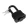 Lockland hinged castle, 50 mm, moisture -proof, long handle, 2 keys, black color