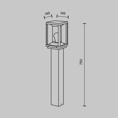 Landscape lamp Outdoor O452FL-01GF2, E27, 1x15 W, 145x145x750 mm, graphite-7