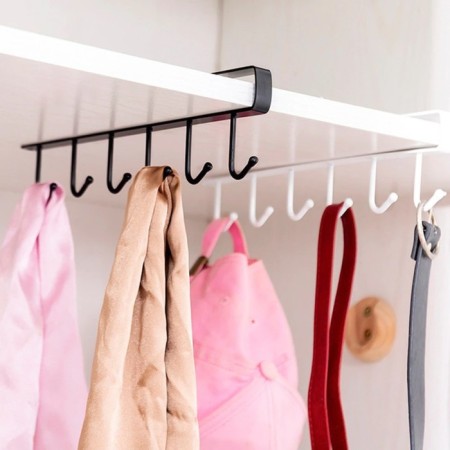 Kitchen holder suspended for 6 objects of the share, 1.5 × 26 × 7 cm, black color-1