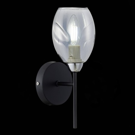 Wall lamp EVOLUCE. Sle155511-01. Gloa. 1x40 W, E14, 13x28 cm, black color, chrome-1