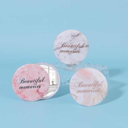 Pocket mirror "marble", d = 7 cm, color mix-2