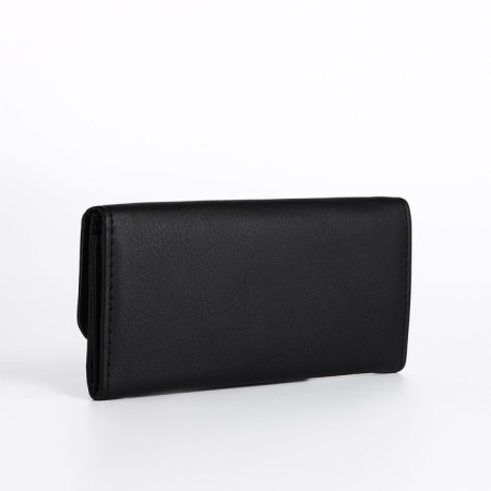 Women's wallet on the button, black color-1