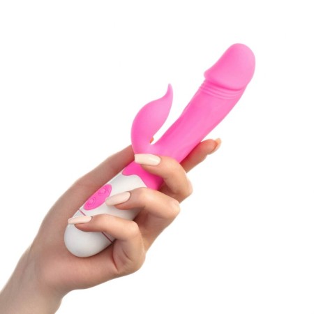 Vibrator with a clitoral stimulant, 30 modes, 19.4 x5.4 cm, pink-4