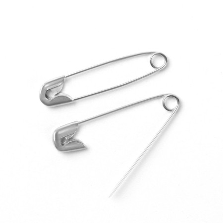 English pins, 27 mm, 10 pcs, silver color-2