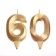 Candle in the cake anniversary "line" (set 2 in 1), number 60, gold metallic, 6.5 cm