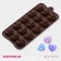 Form for chocolate of the Dolyan "Cold Heart", 20.5 × 10 × 1.5 cm, 15 cells, brown color