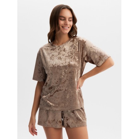 The female set (T -shirt and shorts) KAFTAN VELVET p. 44-46, coffee-3