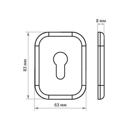 Decorative lining for the ESC 486-C SQ XL, BL-24, black, 1 pc.-1