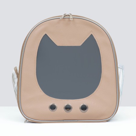 Backpack for carrying "cat", transparent, 32 x 21 x 35 cm, beige-1