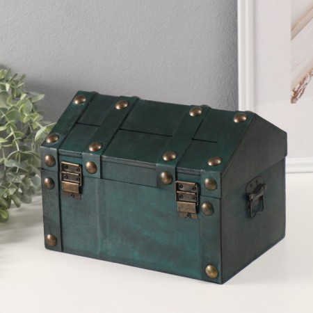 Casket chest "Leon" green 24x17x18.5 cm-4