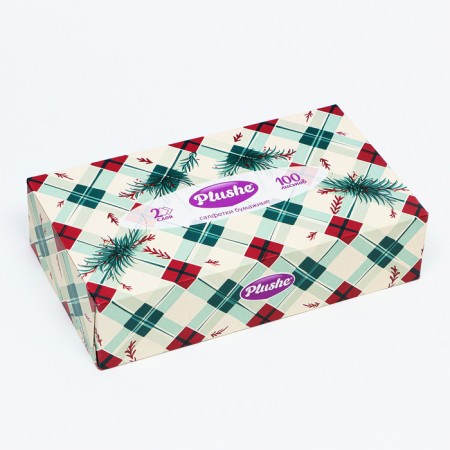 Paper napkins in Plushe box, 2 layers, 100 sheets-10