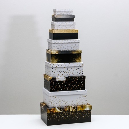 A set of boxes 10 in 1, gift packaging, “Happy Birthday”, 12 x 7 x 4 - 32.5 x 20 x 12.5 cm-6
