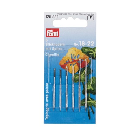 Embroidery needles sharp No. 18/22, 6 pcs