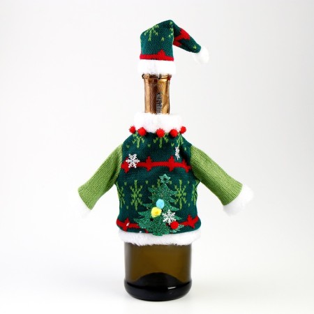 New Year! Clothing for a bottle "Christmas tree"