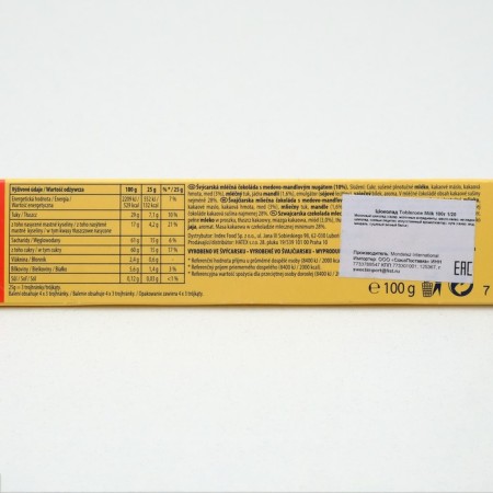 Chocolate Toblerone Milk Chocolate, 100 g-1