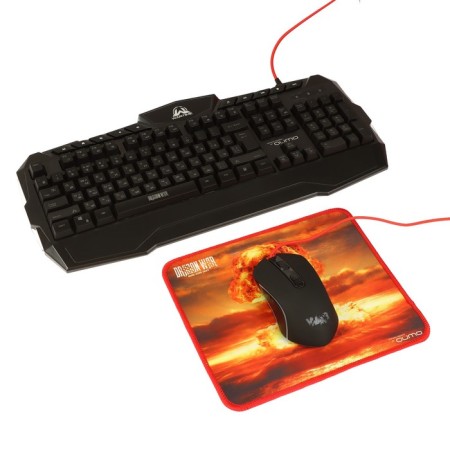 Game set of Qumo Wartime K51/M67 3 in 1, keyboard+mouse+carpet, 3200 dpi-1